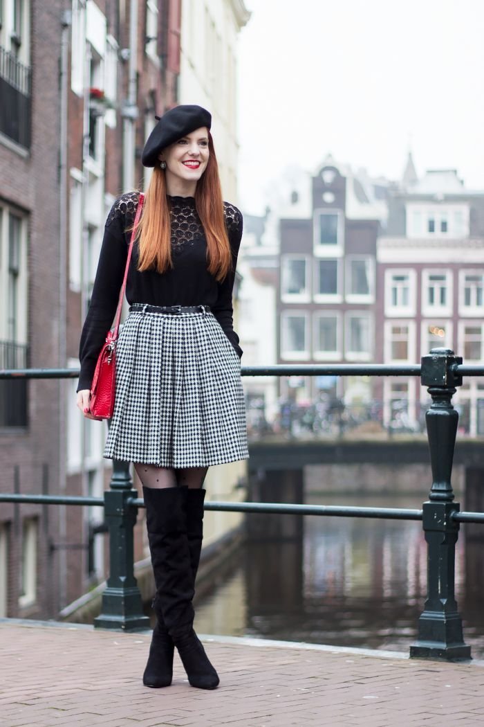 Jupe pied-de-poule | Retro Sonja Fashion Blogger - Jupe pied-de-poule