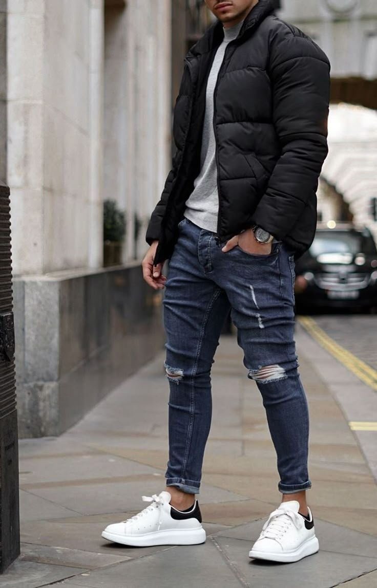 39 tenues d'hiver streetwear pour homme 2021 : trucs et astuces pour en savoir plus en toute saison - tenue doudoune noire