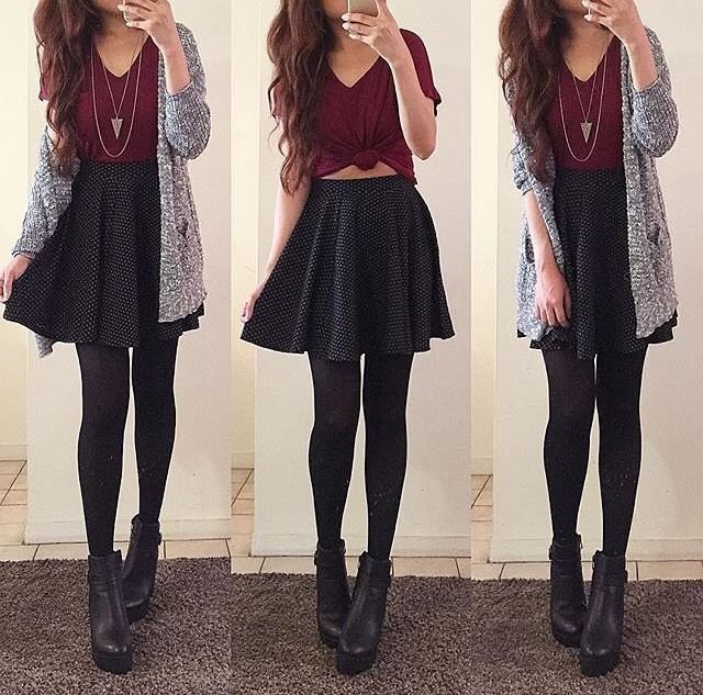 Page d'épingles - tenue jupe et collants