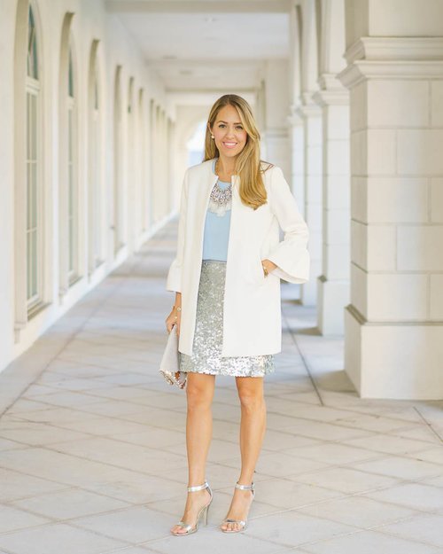 La mode du jour : que porter pour une fête de bureau pendant les fêtes ? — J's Everyday Fashion La mode du jour : que porter pour une fête de bureau de fin d'année — J's Everyday Fashion - tenue jupe scintillante