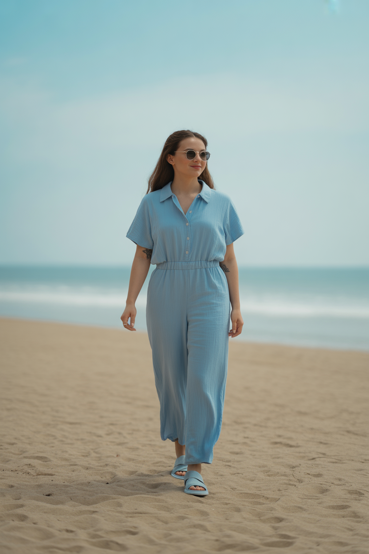 Combinaison Décontractée Avec Sandales Faciles à Enfiler