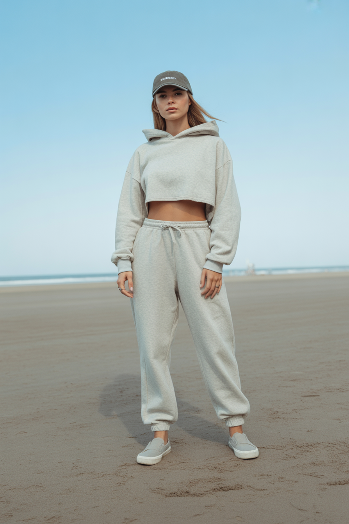 Sweat à Capuche Court Avec Joggers Légers