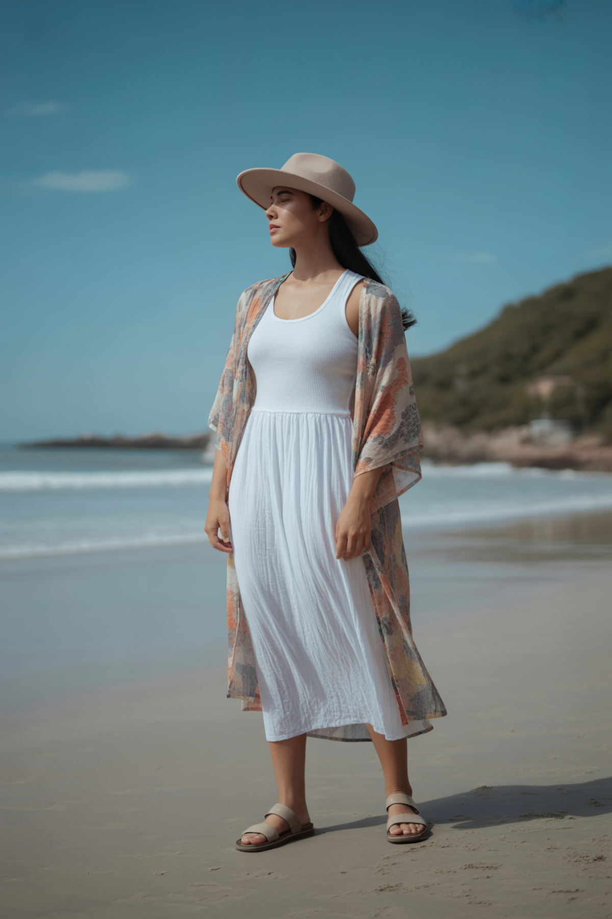 Robe Débardeur Avec Kimono Léger