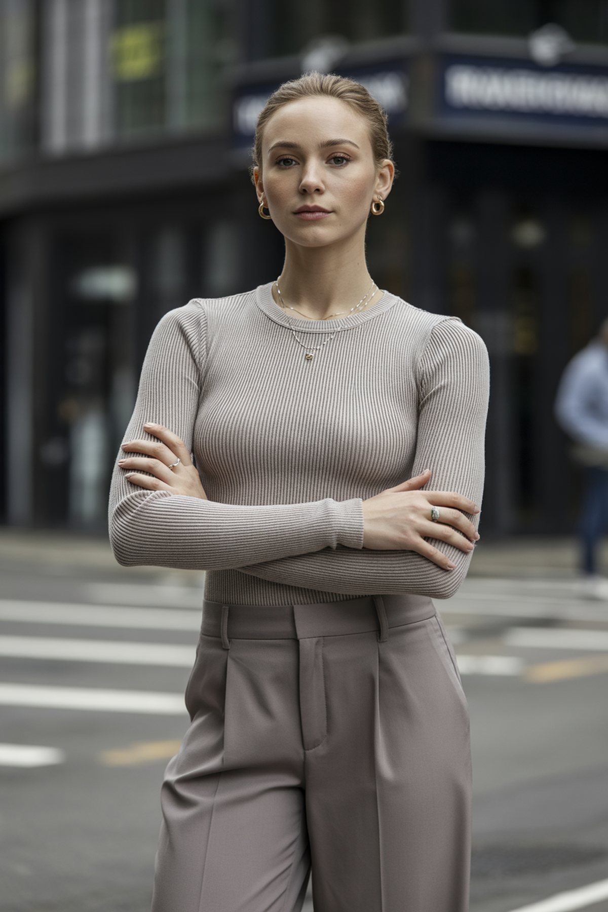 Top de Punto Ajustado con Detalle de Canalé Delicado