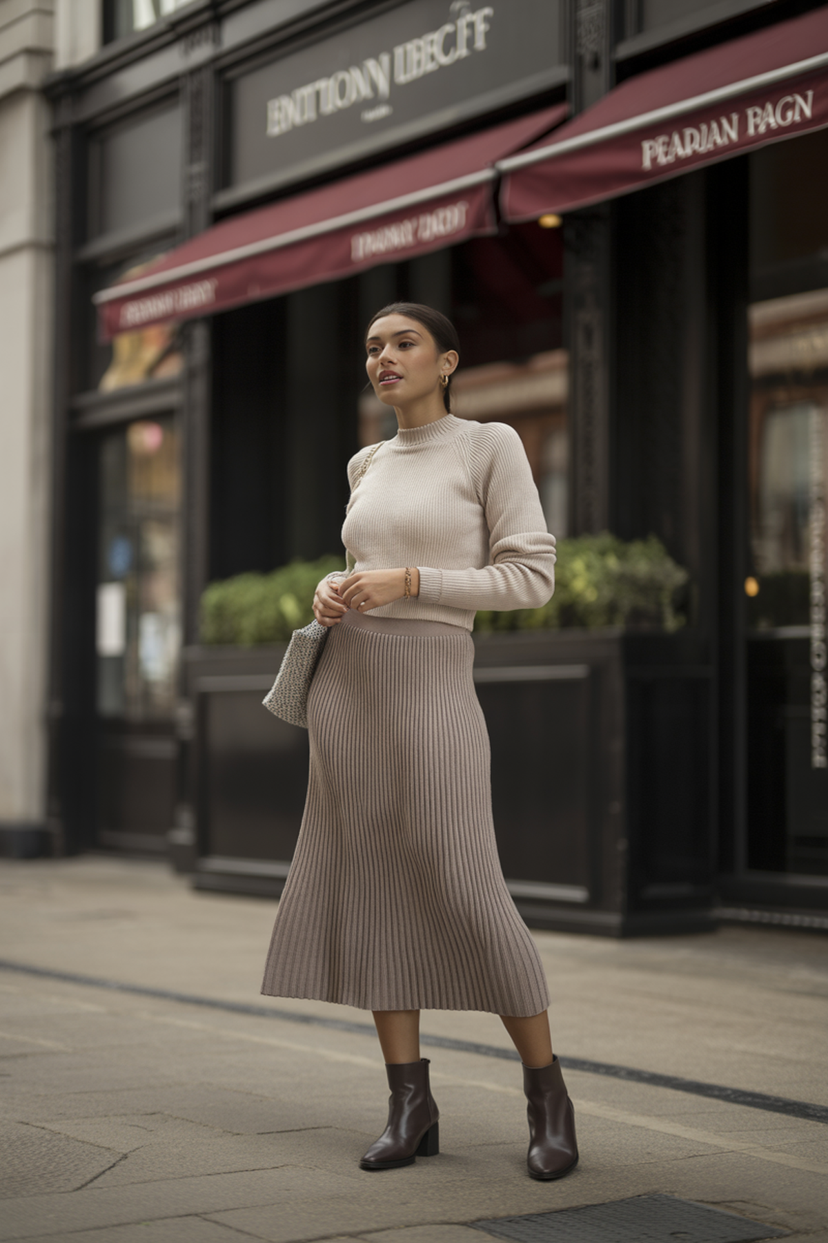 Falda Midi de Punto para un Estilo Invernal Chic