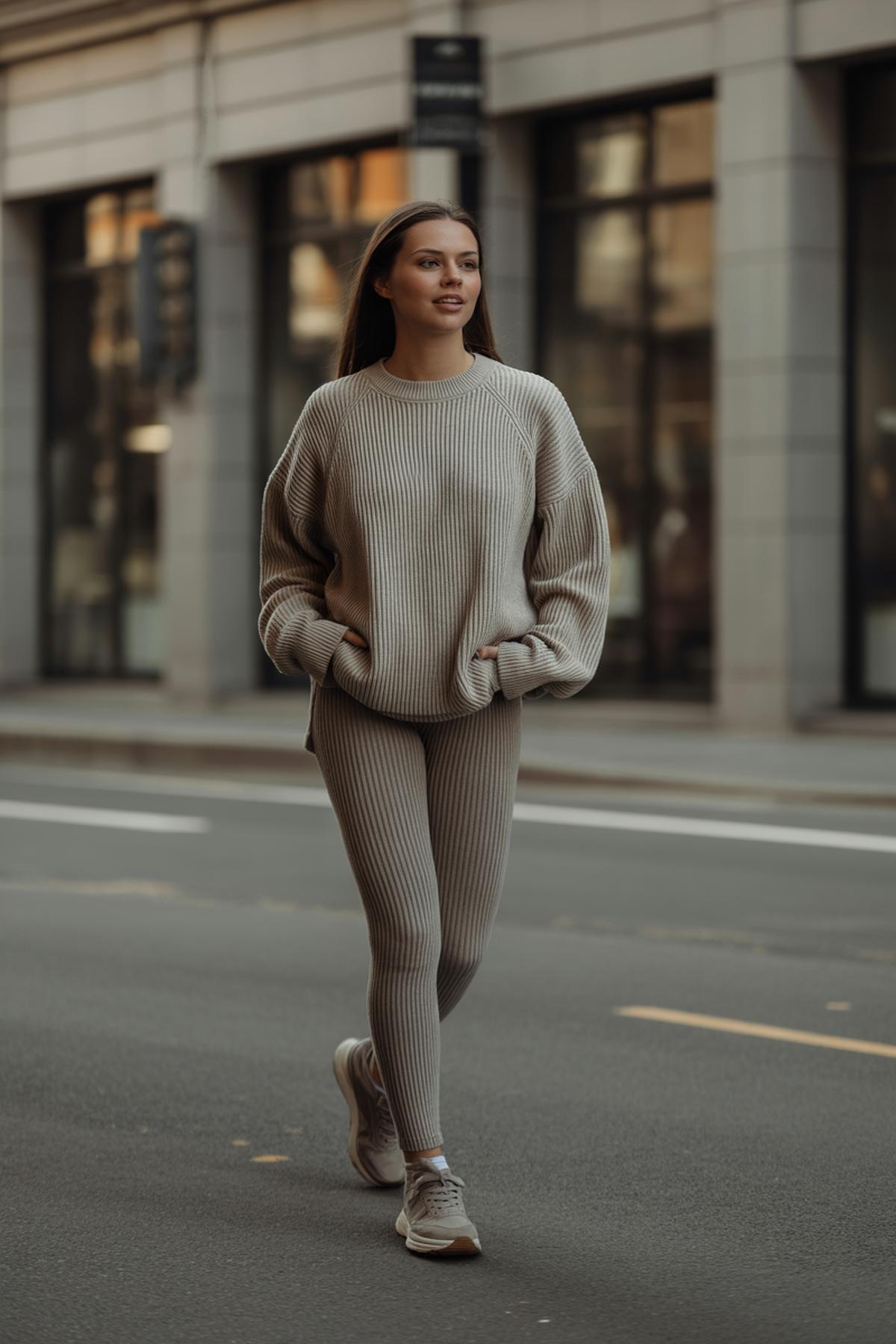 Leggings de Punto con Canalé para un Capas Cómodas