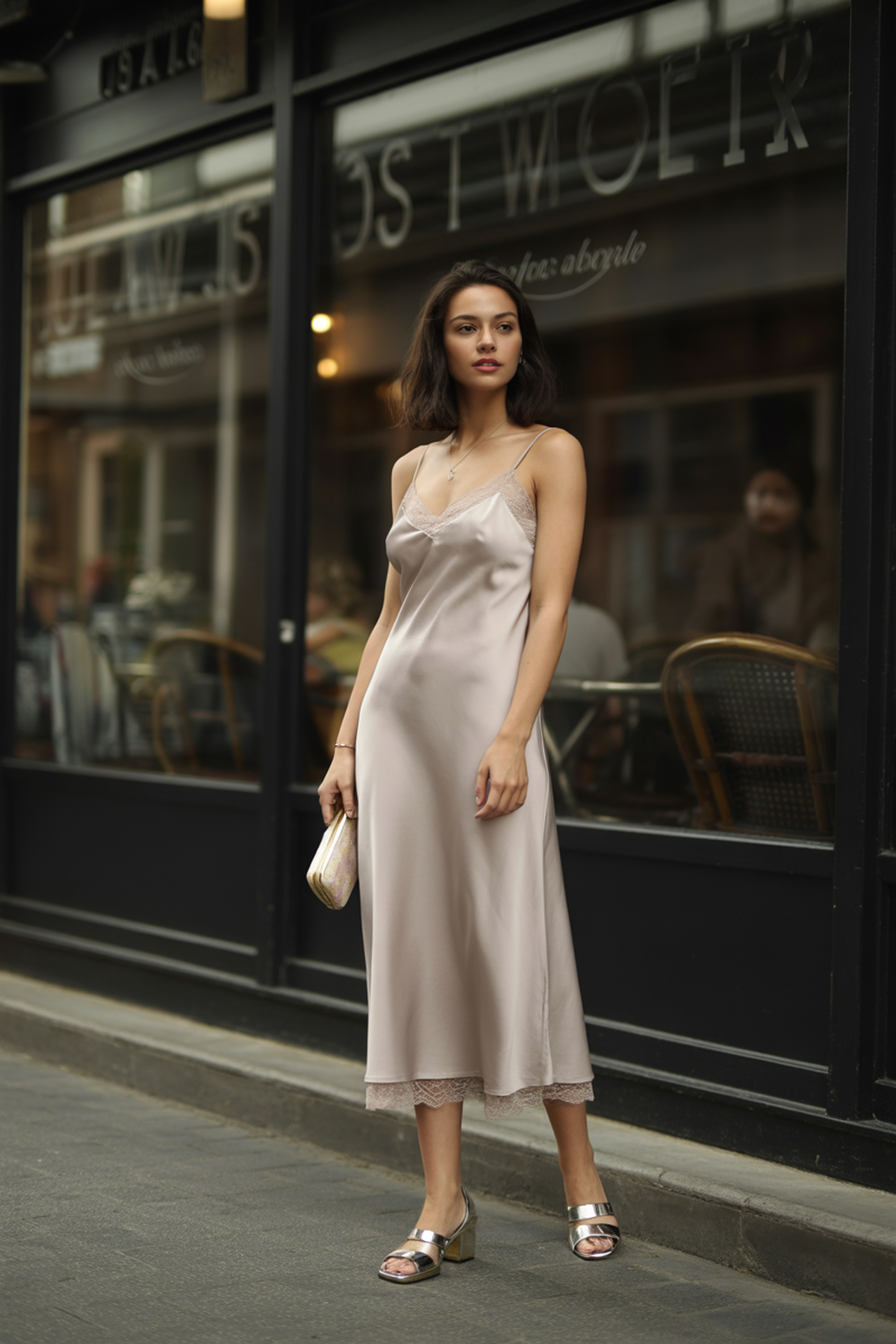 Vestido Slip Ligero con Detalles Delicados