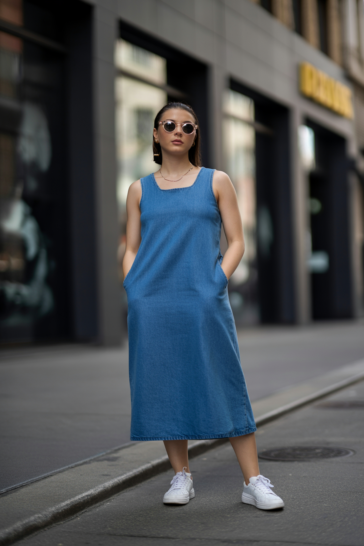 Vestido de Mezclilla sin Mangas para una Frescura Casual