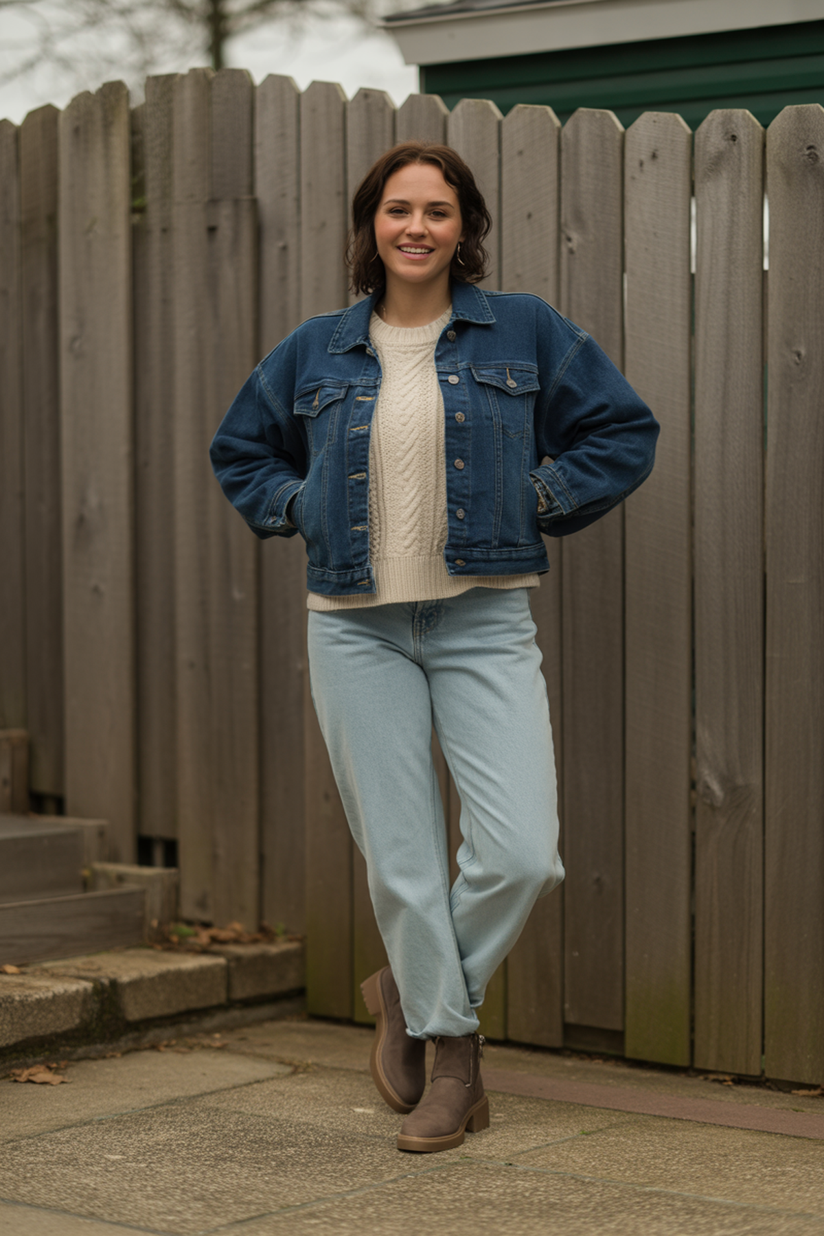 Doble Denim Con Capa Interior de Punto Acogedor