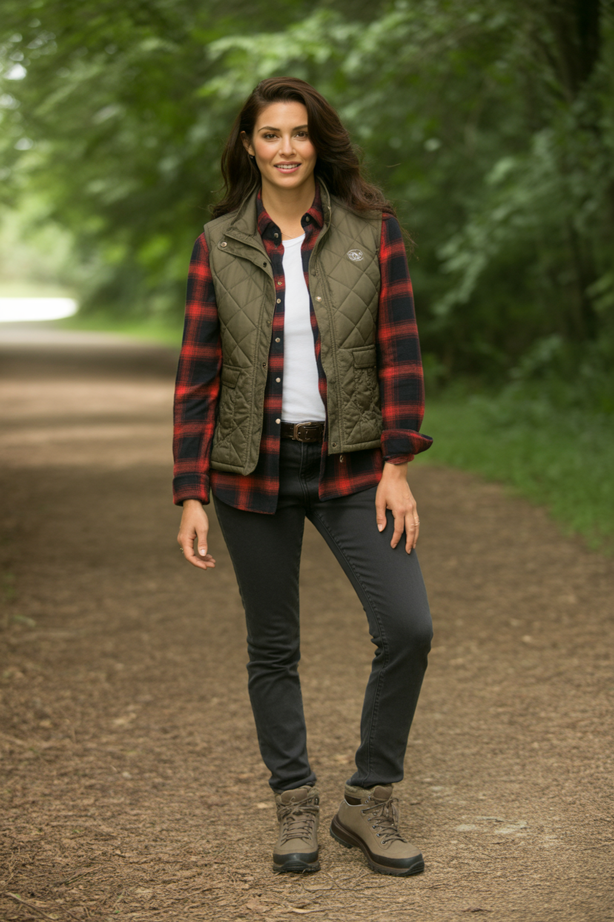 Chaleco Acolchado Con Camisa de Franela Acogedora