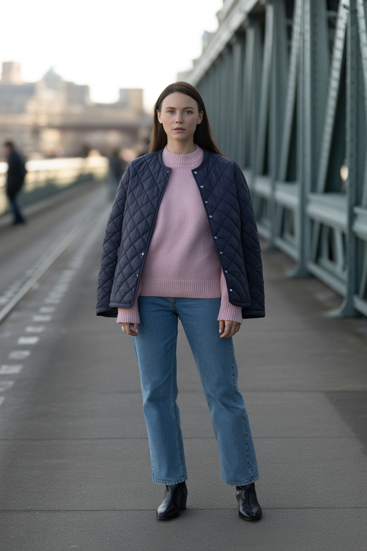 Pullover en cachemire doux avec une veste matelassée