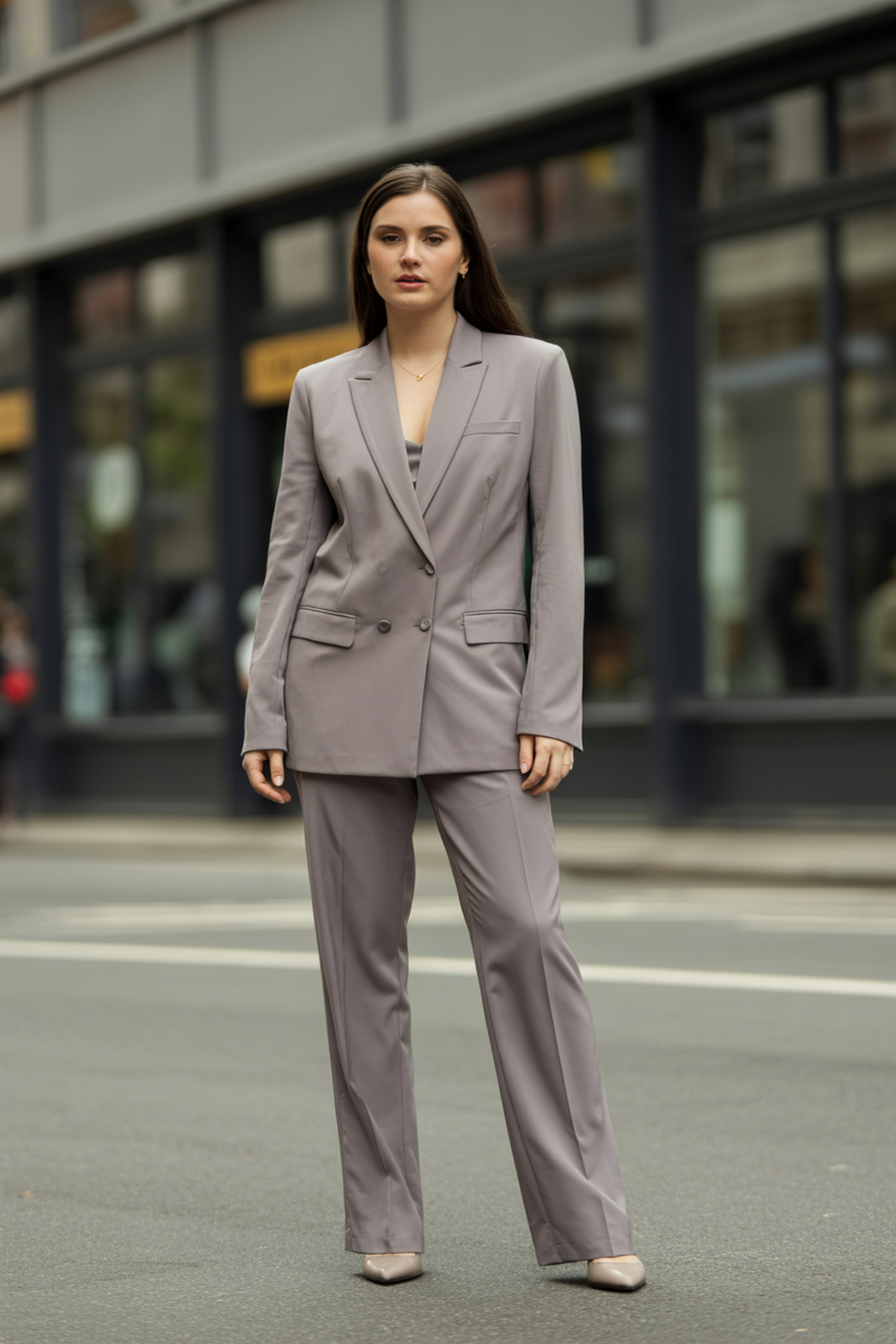 Costume Monochrome Avec Silhouette Féminine