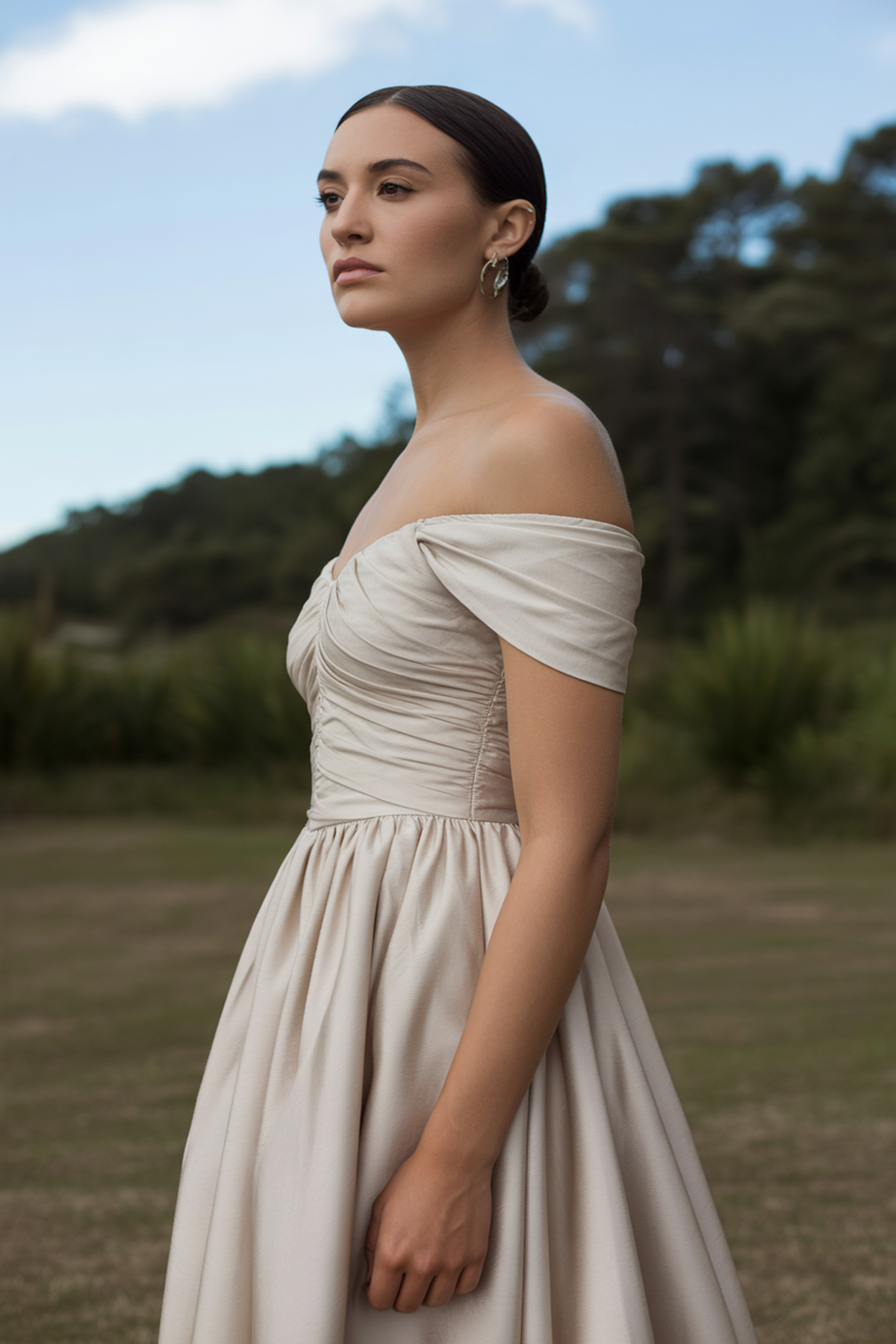 Robe Bardot Avec Silhouette Flottante