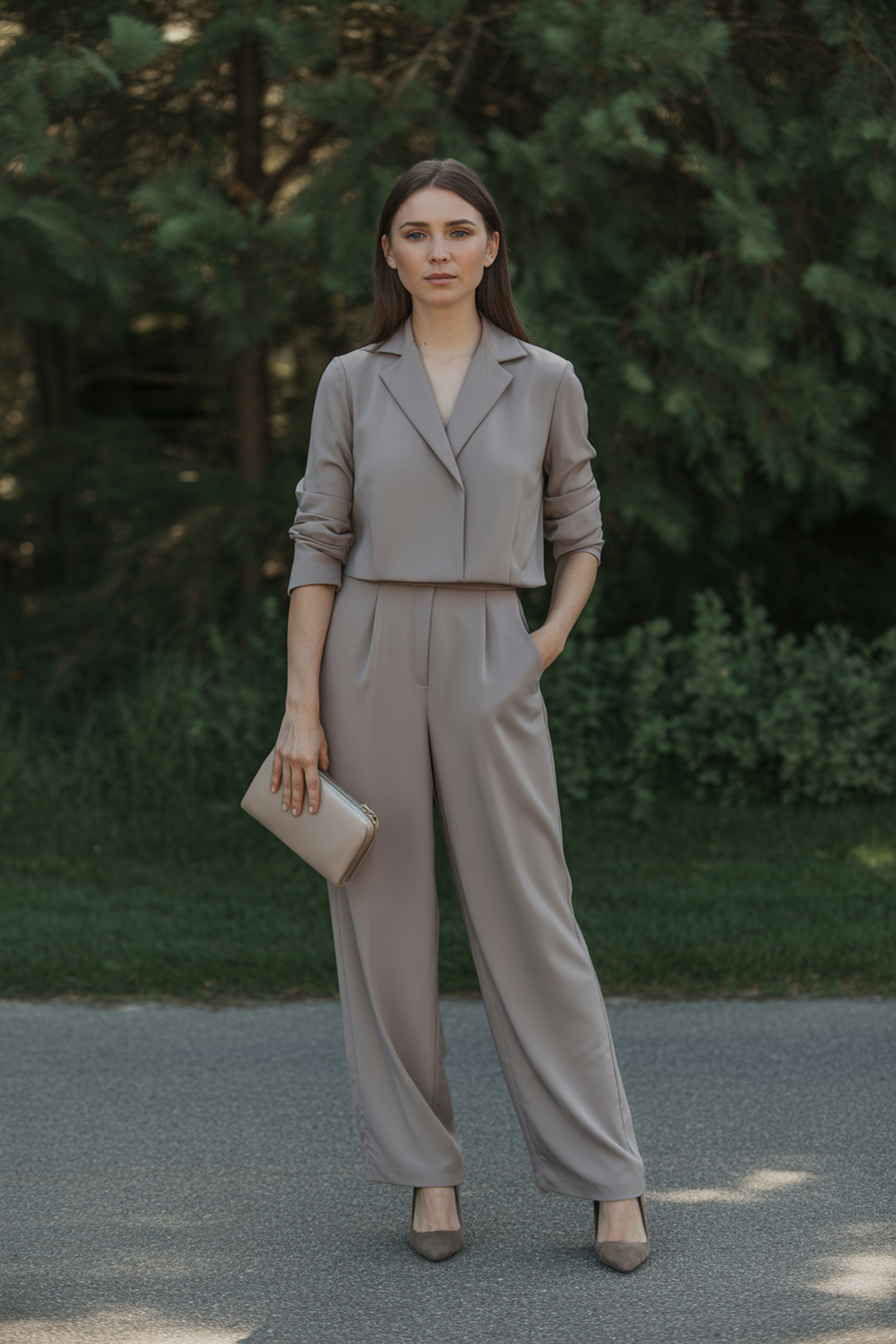 Combinaison Tailleur Avec Accessoires Élégants