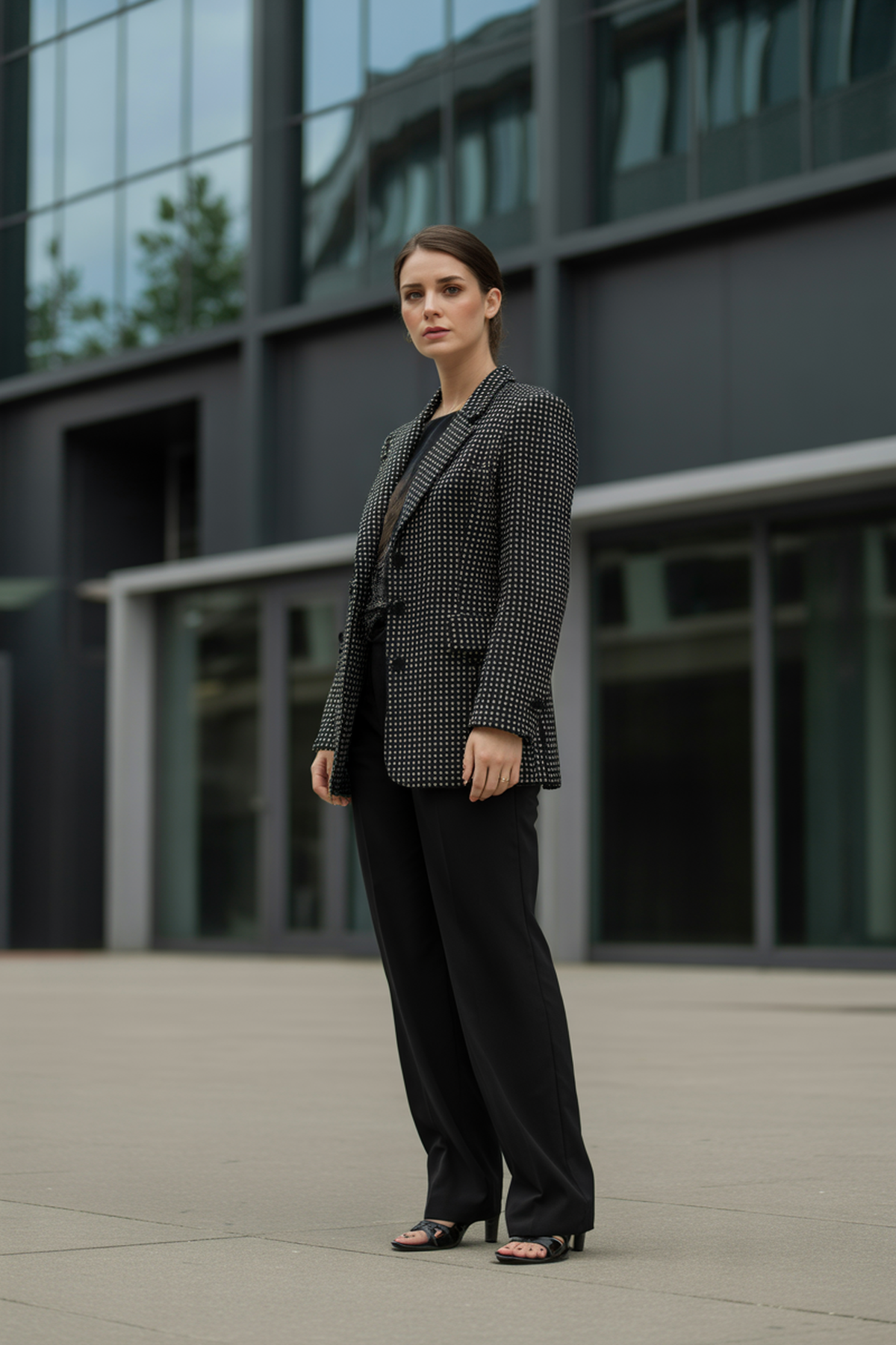 Blazers de lunares chic para una elegancia sutil