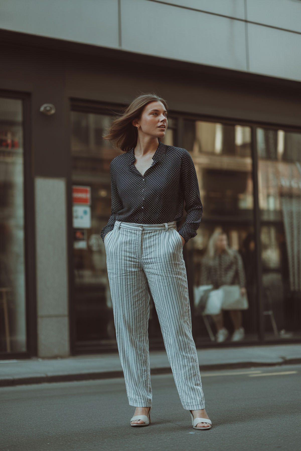 Mezclando patrones con tops de lunares juguetones