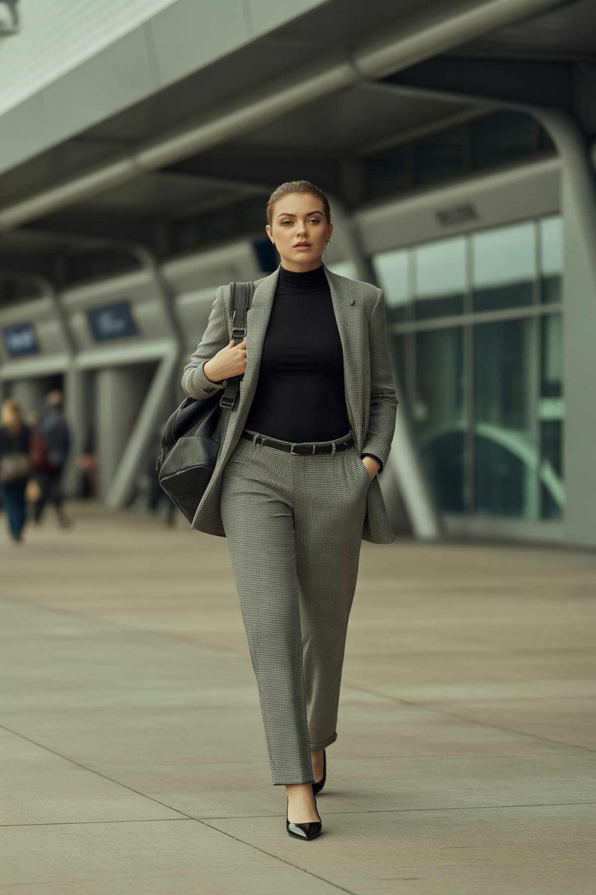 Magie monochrome avec pantalon tailleur et col roulé