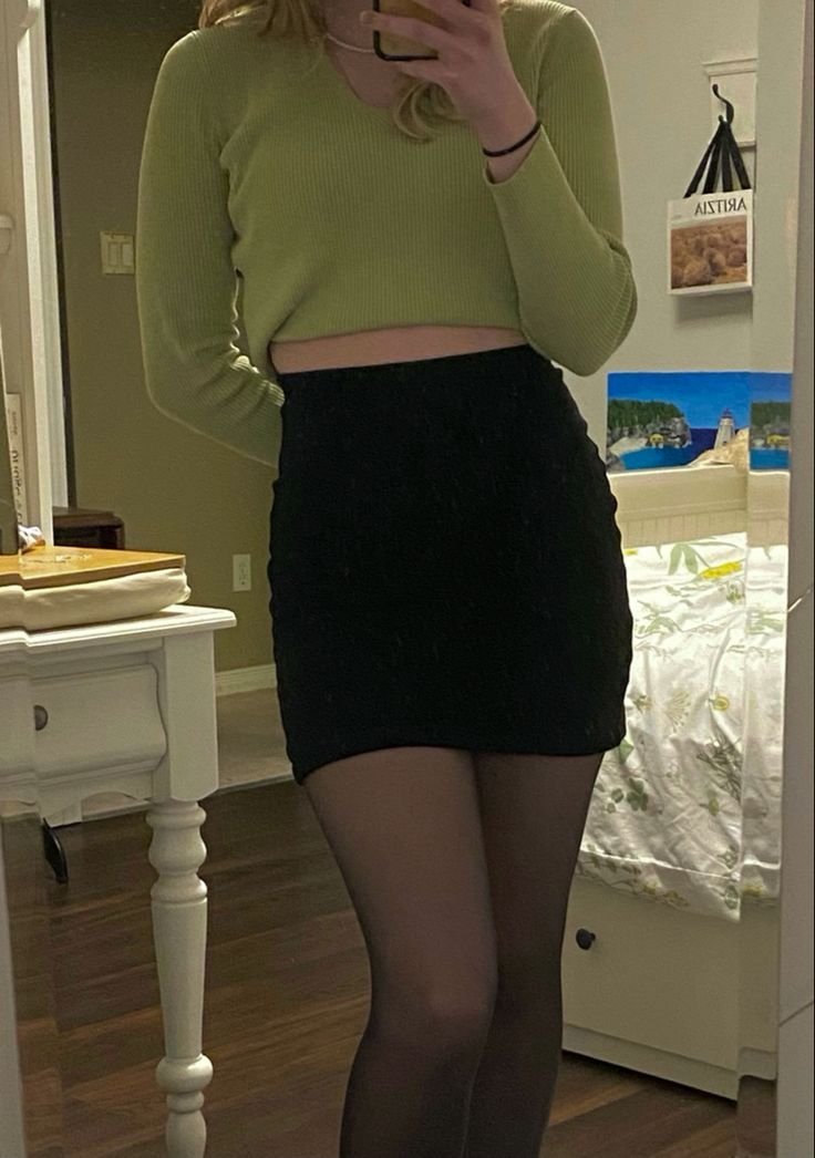 jupe noire et collants - jupe avec collants
