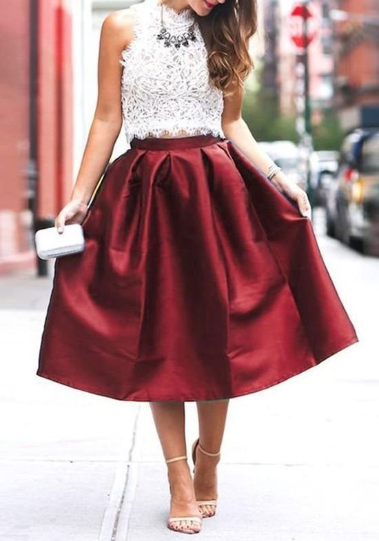 13 idées de tenues avec une jupe bordeaux | Tenues mode, tenues mignonnes - Tenue jupe bordeaux