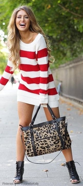 STREET STYLE CHIC - tenue cardigan rouge