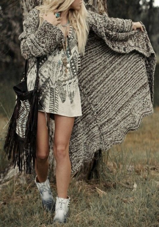 BOHO LOVE ☮♥ - tenue cardigan oversize