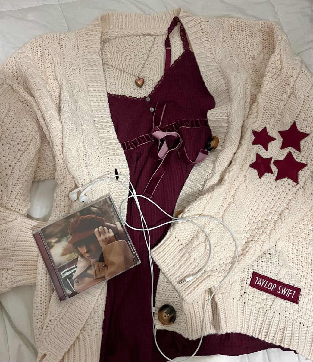 cardigan rouge ✨ ma photo ! - tenue cardigan taylor swift