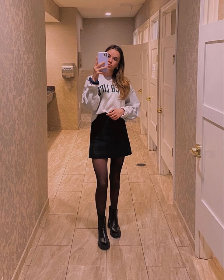 jupe et collants - tenue jupe avec collants