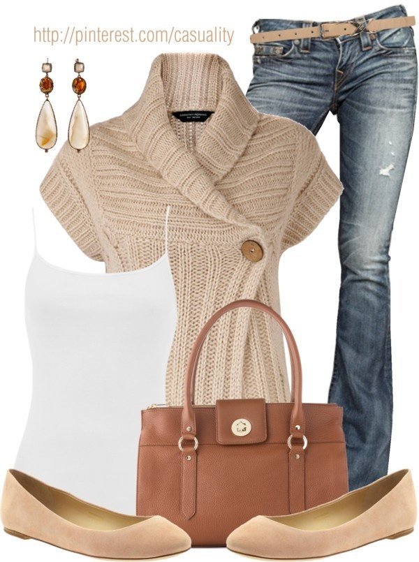 Mode de luxe et créateurs indépendants | SSENSE | Mode, Mode femme, Mode Polyvore - Tenue cardigan marron