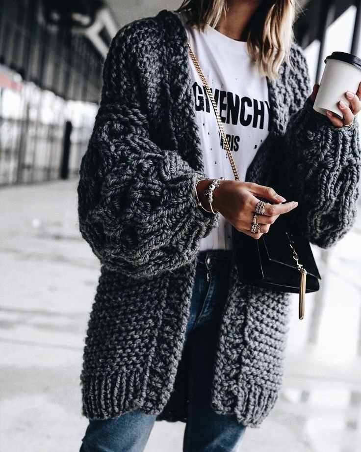 Page d'épingles - cardigan en grosse maille