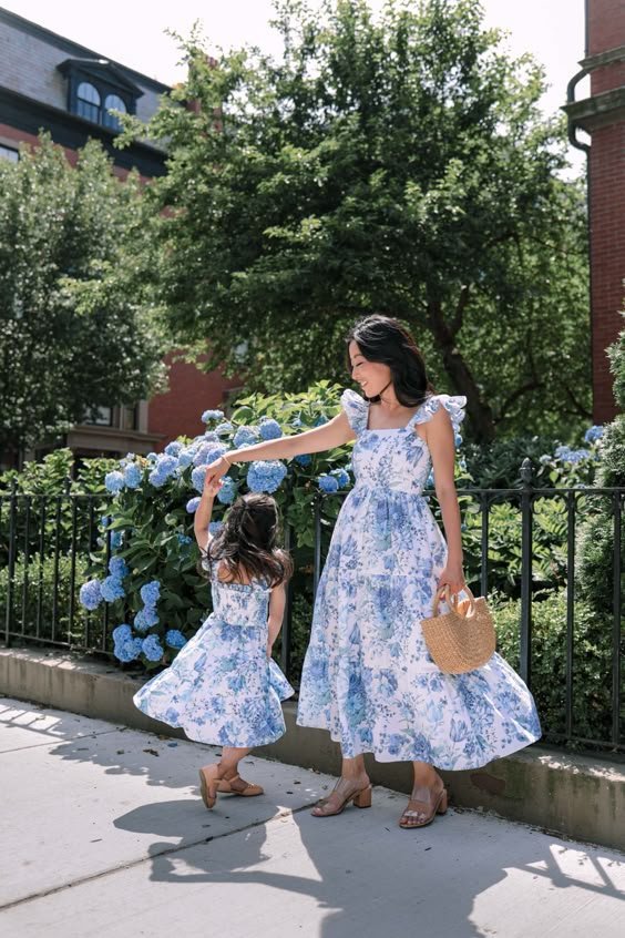 Robes fleuries de Pâques pour maman et moi