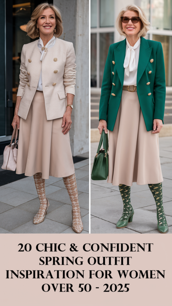 Inspiration de tenues printanières chics et affirmées pour les femmes de plus de 50 ans - 2025 : 20 idées stylées