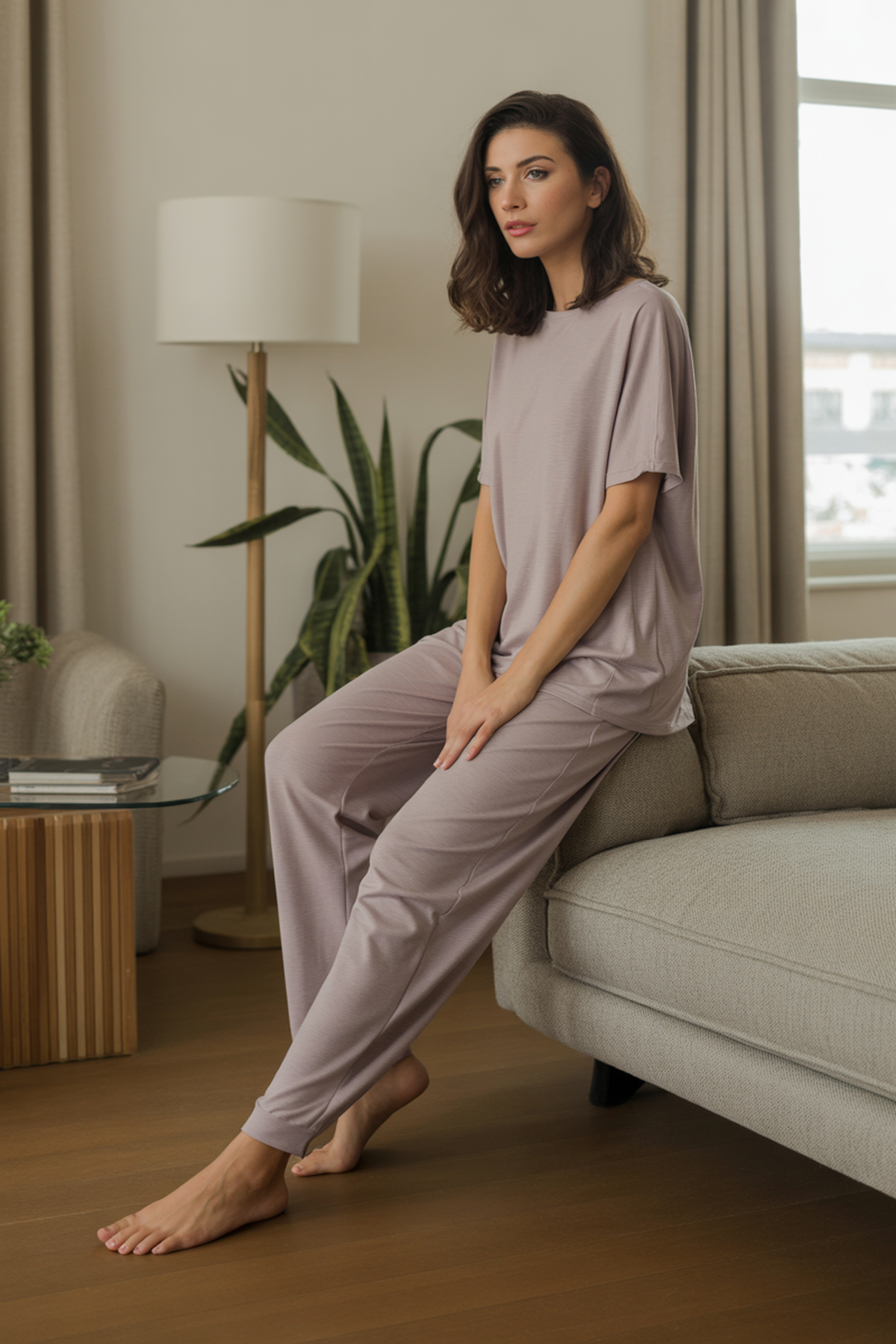 Leggings de Tecido Modal Macio para Lazer