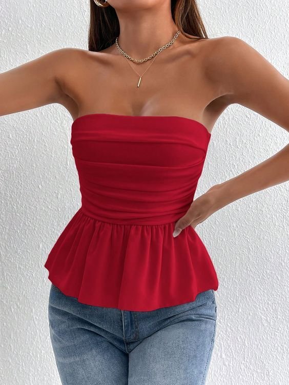 Haut court dos nu froncé