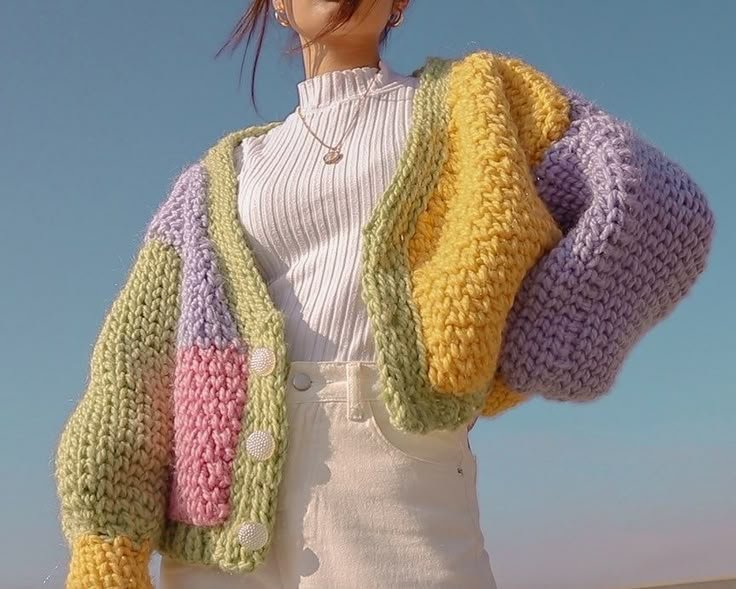 Pull au crochet épais inspiré de Hope Macaulay - Cardigan en tricot épais