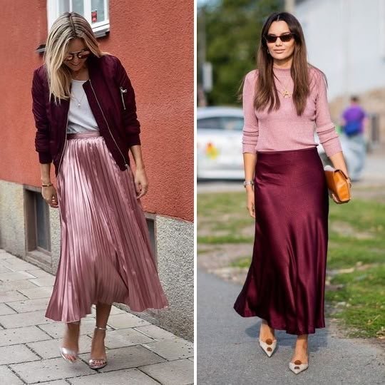Inspiration couleur : Bordeaux et rose - tenue jupe marron