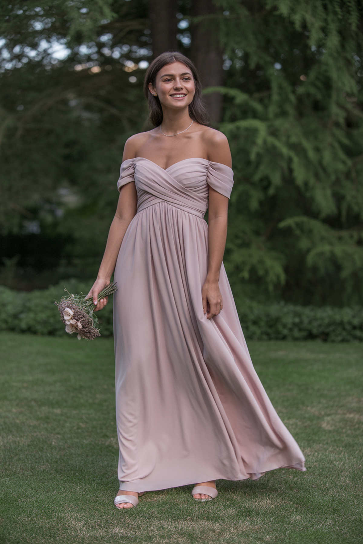 Off-Shoulder Gown for a Romantic Touch