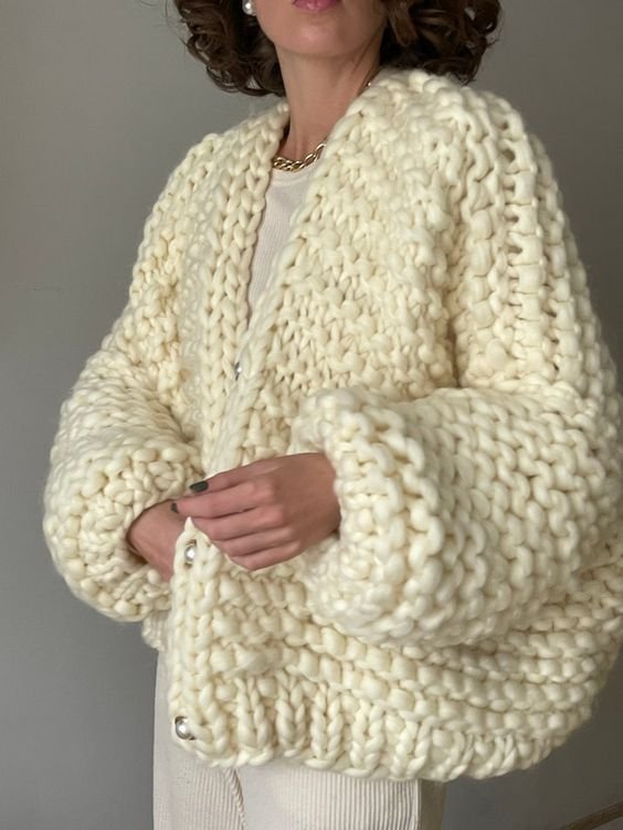 Pull cardigan surdimensionné en grosse maille - cardigan en grosse maille