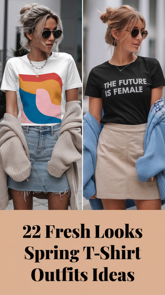 Looks frais : 22 idées de tenues printanières avec t-shirts pour 2025