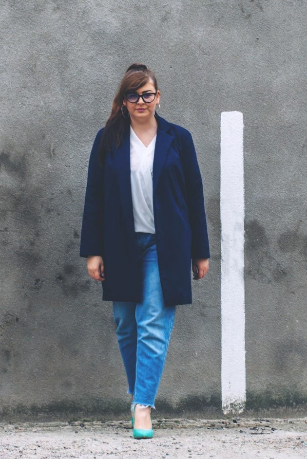 30 idées de tenues grandes tailles pour l'automne - Inspiration style grandes tailles - Tenue cardigan bleu marine