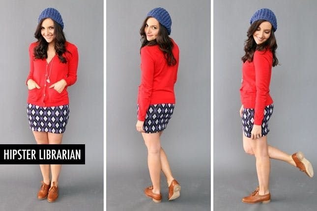 10 façons de porter un cardigan - Brit + Co - tenue cardigan rouge