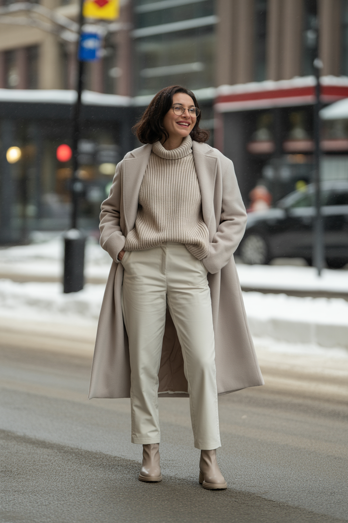 Monochrome Cream For Warm Winter Layers