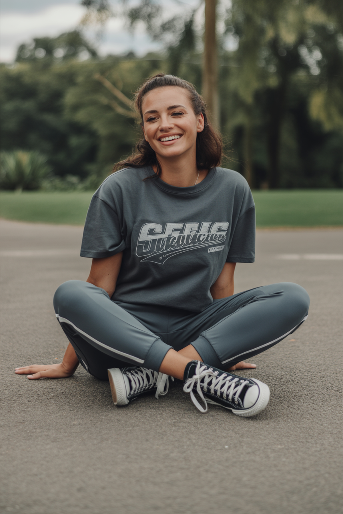 Graphic Logo Tees Matched With Streamlined Joggers