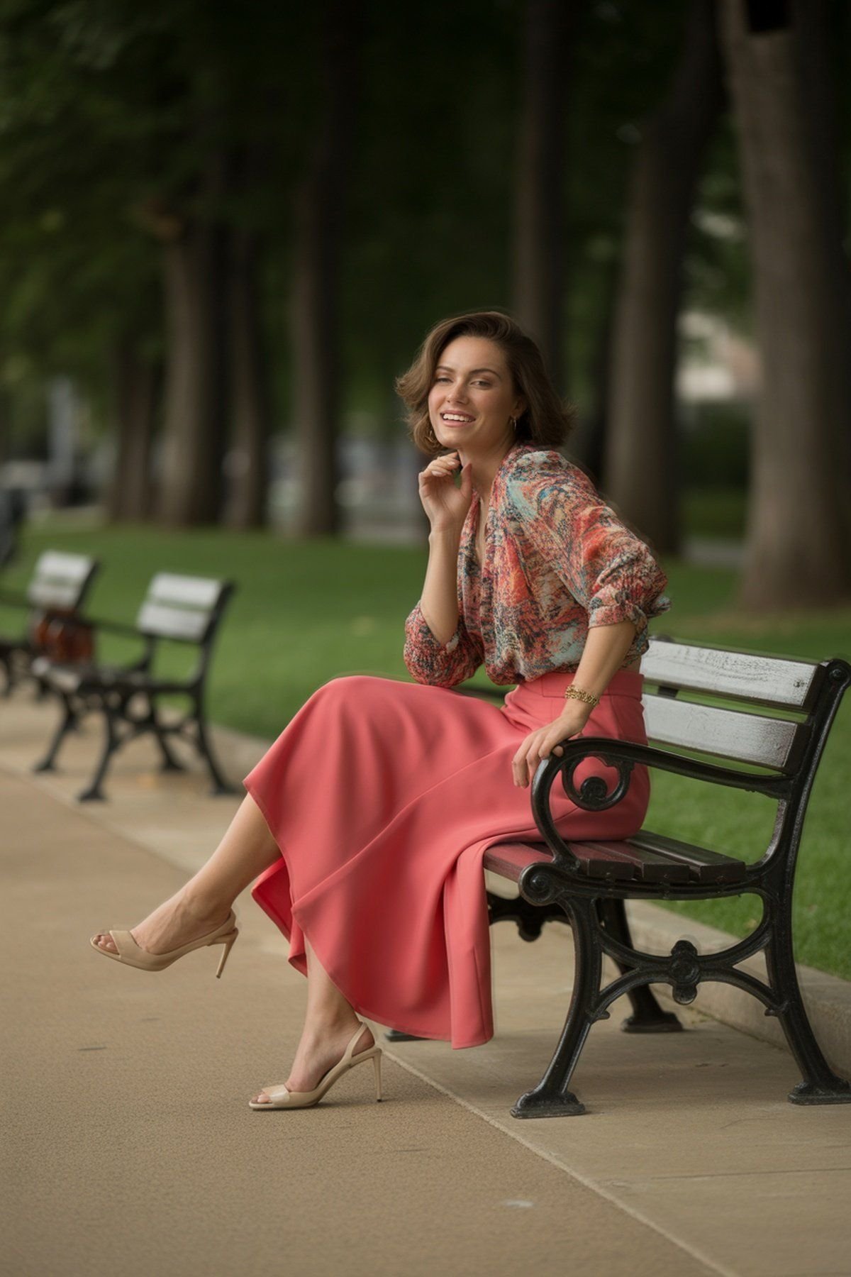 Blusa Estampada Marcante com Saia Coordenada