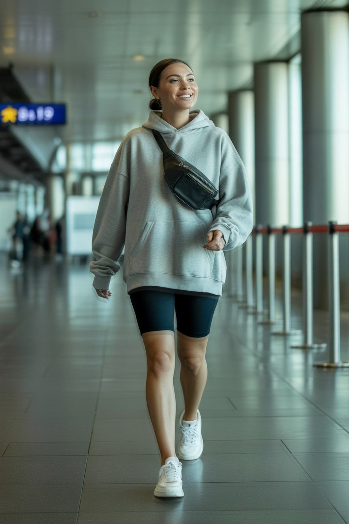 Moletom Oversized Combinado com Shorts Ciclista