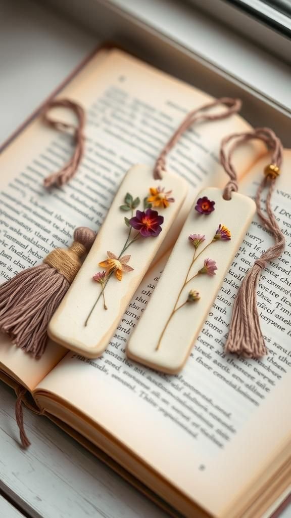 Botanical Bookmark Slabs With Pressed Wildflower Inlays