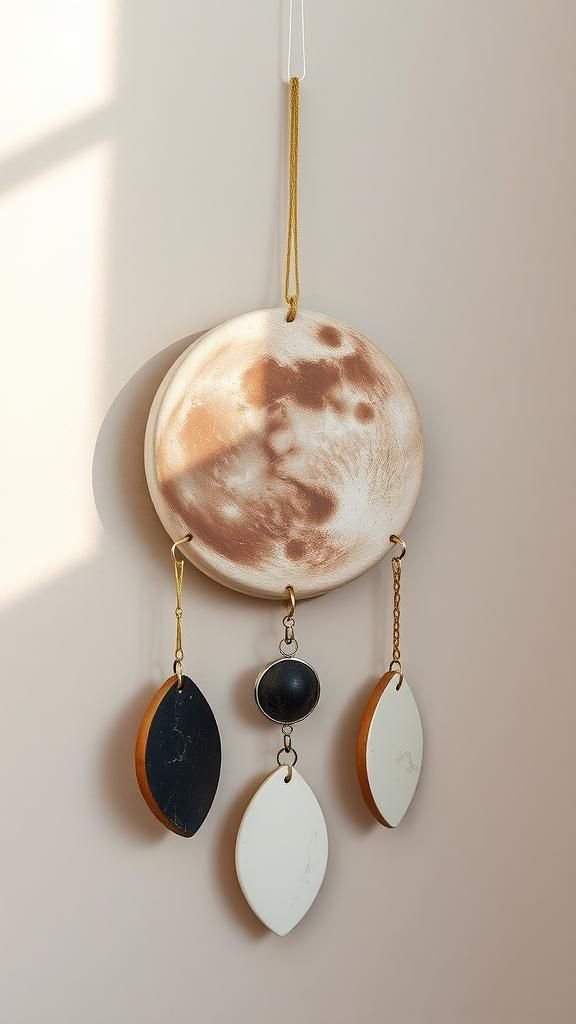 Lunar Phase Wall Hanging With Subtle Textures