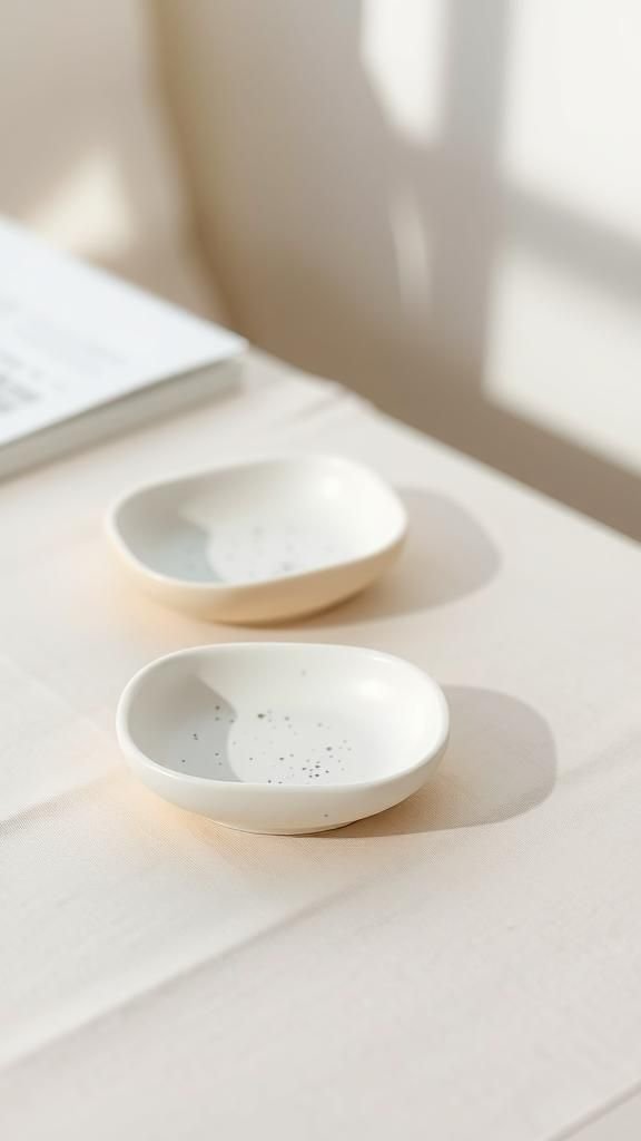 Minimalist Arch-Edged Trinket Dishes In Soft Neutrals
