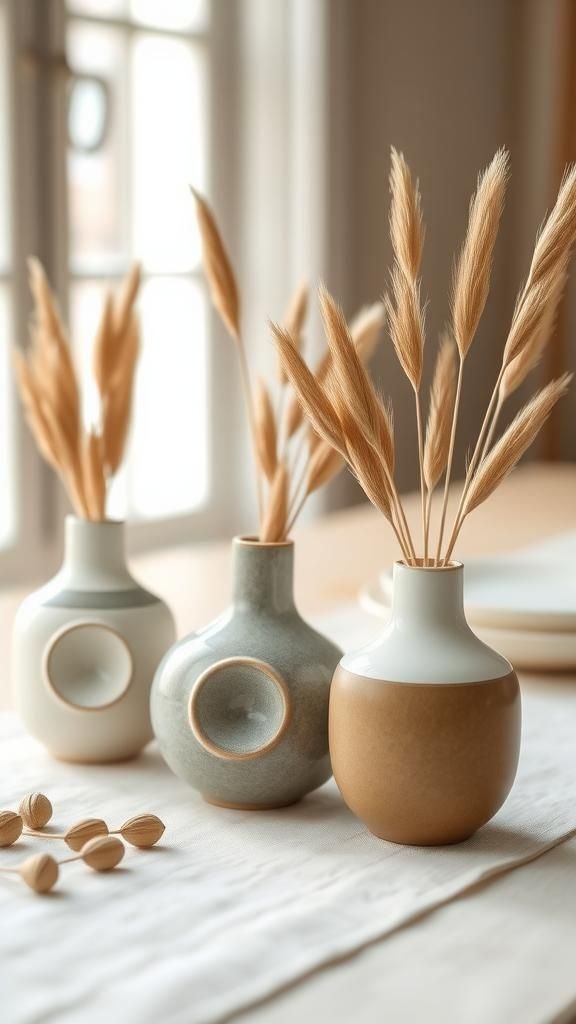 Petite Bud Vases With Faux Ceramic Finish