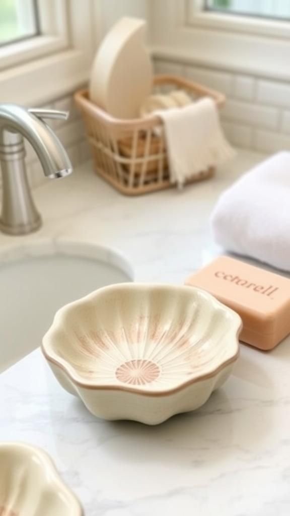 Seashell Imprint Soap Dishes With Coastal Patina