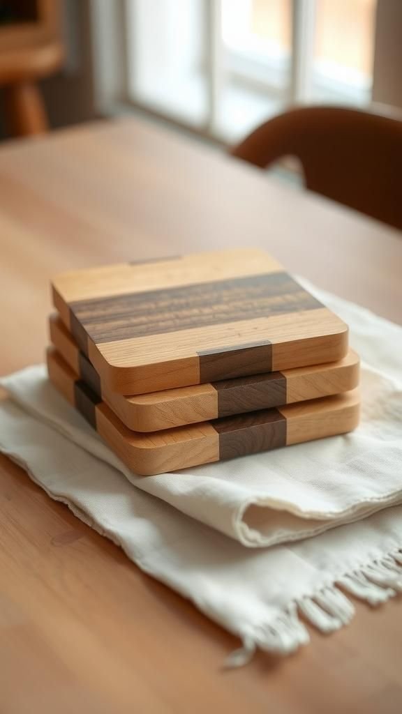 Rustic Square Coasters From Mixed Offcuts